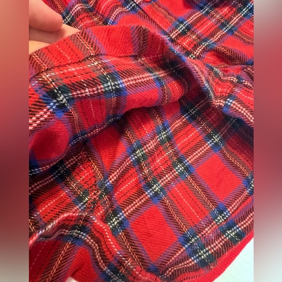Free w/ Purchase 2 Piece by Free Haven Pajamas Henley & Shorts Plaid Flannel Red - Picture 7 of 15